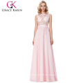 Grace Karin elegante ärmellose schiere Mieder Chiffon lange rosa Abendkleider Party Kleider 8 Größe US 2 ~ 16 GK000141-1